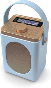 DAB, DAB+ Digital and FM Bluetooth radio | Battery and Mains Powered Portable DAB Radio | Majority Little Shelford | Bluetooth Connectivity, Dual Alarm, 15 Hours Playback and LED Display | Duck Egg