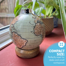 Load image into Gallery viewer, Elegant Desk-Sized Globe on Wooden Base | Classic Desktop Decor for Home or Office