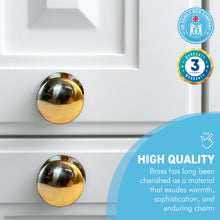 Load image into Gallery viewer, Cherema Brass Knob | Set of 2 door knobs | Brass cupboard knobs | Cabinet hardware | Antique brass cupboard handles | Cupboard door handles | 30mm