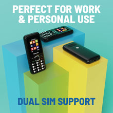 Load image into Gallery viewer, Unlocked Basic Mobile Phone | Dual SIM & Micro SD Card Slot | Bluetooth Enabled | 7 Day Battery Life Backup Mobile Phone | Media & Games | Sim Free Pay As You Go Mobile Phone | Oakcastle F100