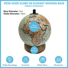 Load image into Gallery viewer, Elegant Desk-Sized Globe on Wooden Base | Classic Desktop Decor for Home or Office