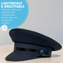 Load image into Gallery viewer, Size 57cm | Medium Light Grey Chauffeur Style Peaked Cap | Traditional style ideal for weddings, school proms and special events| Driving Cap | UK size 7 | US size 7 1/84