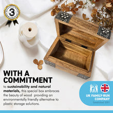 Load image into Gallery viewer, Mango Wood Treasure KeepsakeMANGO WOOD TREASURE CHEST KEEPSAKE BOX | Jewellery Box | Trinket Box | Treasure Chest | Wooden Box | Keepsake Box | Decorative Floral Embossed   Chest Box