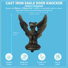 Load image into Gallery viewer, Eagle DOOR KNOCKER Cast Iron 90x120mm Front Door Architectural Hardware Antique Iron Victorian Style