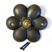 Load image into Gallery viewer, Victorian Flower Cast Iron Door Bell Push – Antique Style Traditional 90mm Entrance Hardware