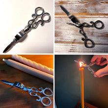 Load image into Gallery viewer, Polished Silver Nickel Candle Snuffer Scissors, elegant home decor accessory