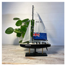Load image into Gallery viewer, NEW ZEALAND AMERICAS CUP MODEL YACHT | Sailing | Yacht | Boats | Models | Sailing Nautical Gift | Sailing Ornaments | Yacht on Stand | 33cm (H) x 21cm (L) x 4cm (W)
