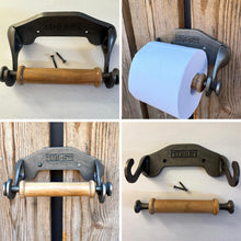 Load image into Gallery viewer, Wall-Mount Cast Iron Paper Holder – Rustic Vintage Bathroom Toilet Roll Holder