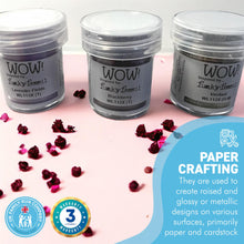 Load image into Gallery viewer, 3 x Wow! Embossing Powders 15ml | LAVENDER FIELDS, BLACKBERRY AND VERDANT regular| Free your creativity and give your embossing sparkle