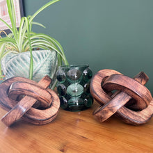 Load image into Gallery viewer, Pair of Rustic Wooden 3-Link Knot Ornaments for Home Decor - Ideal for Living Room, Shelf & Coffee Table