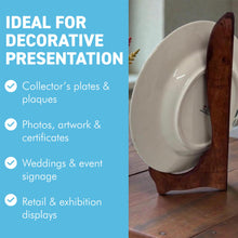 Load image into Gallery viewer, Wooden Plate Display Stands 25cm – Set of 2 Hinged Easel Holders
