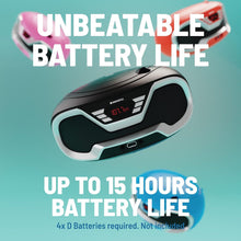 Load image into Gallery viewer, Oakcastle CD200 PORTABLE CD PLAYER BOOMBOX with Bluetooth & FM Radio, 3.5mm AUX headphone jack and USB input, mains and battery music system for adults and children with stereo sound speakers