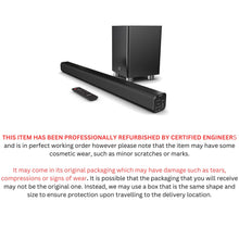 Load image into Gallery viewer, MAJORITY K2 Sound Bar with Subwoofer | 150W Powerful Stereo 2.1 Channel Sound Bar for TV | Home Theatre 3D Surround Sound I HDMI ARC, Bluetooth, Optical &amp; RCA Connection I USB &amp; AUX Playback | Black
