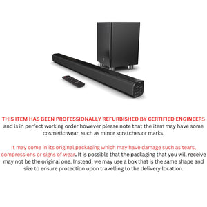 MAJORITY K2 Sound Bar with Subwoofer | 150W Powerful Stereo 2.1 Channel Sound Bar for TV | Home Theatre 3D Surround Sound I HDMI ARC, Bluetooth, Optical & RCA Connection I USB & AUX Playback | Black