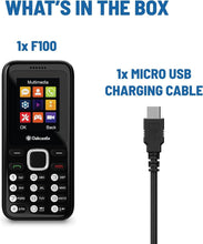 Load image into Gallery viewer, Unlocked Basic Mobile Phone | Dual SIM & Micro SD Card Slot | Bluetooth Enabled | 7 Day Battery Life Backup Mobile Phone | Media & Games | Sim Free Pay As You Go Mobile Phone | Oakcastle F100
