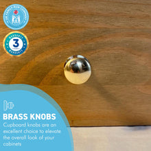 Load image into Gallery viewer, Cherema Brass Knob | Single door knob | Brass cupboard knobs | Cabinet hardware | Antique brass cupboard handles | Cupboard door handles | 30mm