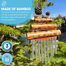 Load image into Gallery viewer, SMALL TRIPLE BAMBOO CHIME| Windchimes | Garden Chimes | Bamboo Windchimes | Indoor and Outdoor | Feng Shui | Meditation | Garden Sounds
