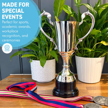 Load image into Gallery viewer, The 30cm Silver Trophy Cup – Aluminium with a Contrasting Black Base