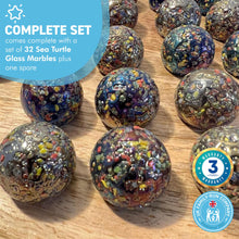 Load image into Gallery viewer, 30cm Diameter WOODEN SOLITAIRE BOARD GAME with GLITTERBOMB GLASS MARBLES | classic wooden solitaire game | strategy board game | family board game | games for one | board games