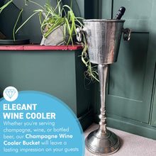 Load image into Gallery viewer, Floor Standing Champagne Wine Cooler Bucket with Distressed Finish, Elegant Beverage Holder for Entertaining