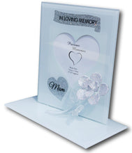 Load image into Gallery viewer, Mum Glass Memorial Photo Frame with Silver Glitter Flower - In Loving Memory