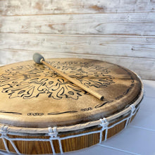 Load image into Gallery viewer, Large 50cm diameter Shamanic Sami hand drum with wooden beater | frame drum