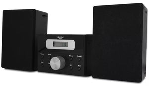 Bush Black LCD CD Micro System | Top Loading CD Player with LCD Display | 20 Track Programmable CD | 20 FM Station Presets