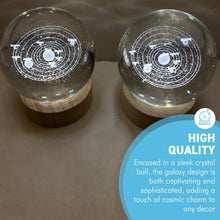 Load image into Gallery viewer, Set of Two 3D Crystal Ball Night Light USB Lamp with Ludosphere Galaxy Design – Elegant, Modern Illumination for Any Room