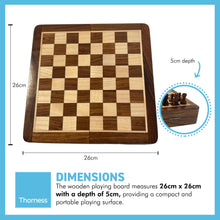 Load image into Gallery viewer, Handcrafted Chess Set 10” X 10” Board with Magnetic Pieces | Felt-Lined Storage Compartment | Classic Staunton Style playing pieces | Travel companion.