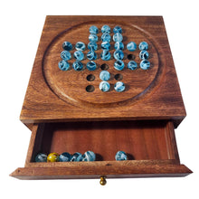 Load image into Gallery viewer, Wooden Solitaire with Drawer for Oxygen Marbles | Travel Games | Strategic & Traditional Games | Perfect for Adults & Family Fun
