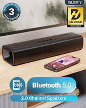 Load image into Gallery viewer, Majority 𝗕𝗟𝗨𝗘𝗧𝗢𝗢𝗧𝗛 𝗧𝗩 𝗦𝗢𝗨𝗡𝗗𝗕𝗔𝗥 | 2.0 Stereo | Wireless & Wall Mountable | HDMI ARC, AUX, Optical, Remote & Brackets Included | Naga 40