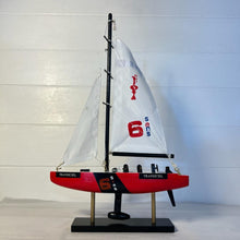 Load image into Gallery viewer, TRANSICIEL AMERICAS CUP MODEL YACHT | Sailing | Yacht | Boats | Models | Sailing Nautical Gift | Sailing Ornaments | Yacht on Stand | 33cm (H) x 21cm (L) x 4cm (W)