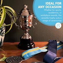 Load image into Gallery viewer, Silver Trophy Cup with lid 17cm - Ideal Award for achievements & celebrations