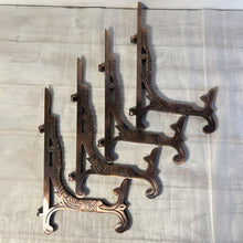 Load image into Gallery viewer, Set of 4 of Large 10 inch Metal Easel Antique Copper Finish | Plate holder | Display stand | Metal Frame Holders for Photo Pictures Decorative Plate Dish | 25cm (H) x 15cm  (Deep) | Picture Easel |Wedding tables