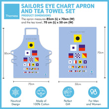 Load image into Gallery viewer, The Sailors Eye Chart Apron and Tea Towel set
