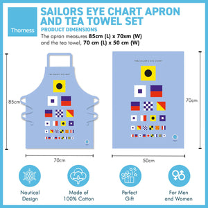 The Sailors Eye Chart Apron and Tea Towel set