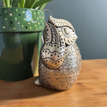Load image into Gallery viewer, Handcrafted 13 cm Golden Owl Figurine - Polystone Collectible Ornament for Home Decor