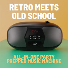 Load image into Gallery viewer, Oakcastle BX200 Retro Boombox CD Player Portable with Bluetooth, FM Radio, AUX Input, USB MP3 Playback and Stereo Speakers, for Kids and Home, Battery or Wall/AC Powered, Simple Music Player