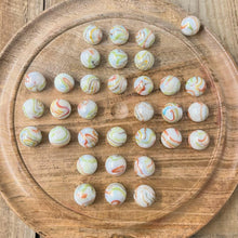 Load image into Gallery viewer, 30cm Diameter MANGO WOOD SOLITAIRE BOARD GAME with PANAMERICAN GLASS MARBLES | |classic wooden solitaire game | strategy board game | family board game | games for one | board games