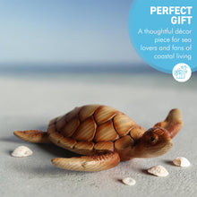 Load image into Gallery viewer, Nautical Gift Wood Effect Turtle 18cm