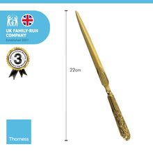 Load image into Gallery viewer, EMBOSSED BRASS PAPER KNIFE | LETTER OPENER | Desk accessory | Letter Knife
