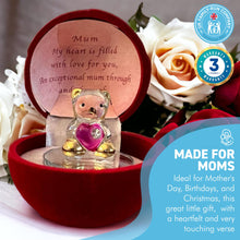 Load image into Gallery viewer, Glass bear in gift box for a special mum through and through