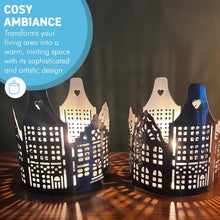 Load image into Gallery viewer, Set of 2 black & silver Tealight Holders,  stylish home decor