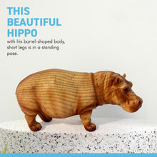 Load image into Gallery viewer, HIPPOPOTOMOUS IN WOOD EFFECT RESIN |Ornaments for The Home | Home Accessories | Hippo Lover Gift Birthday Friendship Gifts | Wildlife Animal Lover Gift| Hippo Statue