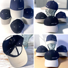 Load image into Gallery viewer, Set of 4 Adjustable Navy-Blue Baseball Caps, Commodore, Engineer, First Mate and Crew, Nautical Boating Hats for Sailing, Yachting & Team Uniform