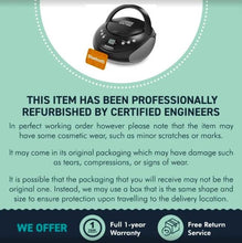 Load image into Gallery viewer, Portable Bluetooth CD Boombox with FM radio | CD, CD-R, CD-RW | 30 Presets | Easy Controls, LED Display, Headphone Jack | OAKCASTLE CD250 (Black)