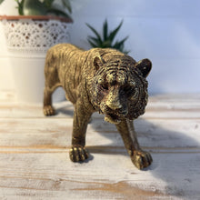 Load image into Gallery viewer, Handcrafted Bronze-Effect Tiger Statue - Elegant and Decorative Ornament for Home or Office Decor