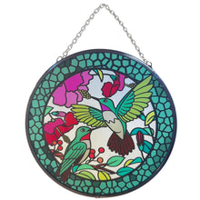 Load image into Gallery viewer, Hummingbird Design Stained Glass Suncatcher - 6-Inch Window Art Decoration