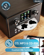 Load image into Gallery viewer, Refurbished Majority 𝗛𝗢𝗠𝗘𝗥𝗧𝗢𝗡 𝗛𝗜𝗙𝗜 𝗦𝗧𝗘𝗥𝗘𝗢 𝗦𝗬𝗦𝗧𝗘𝗠 | DAB/DAB+ Digital Radio, FM, CD Player, Internet Radio, Bluetooth 5.3, WiFi Dual Band, USB Playback, Spotify Connect, Remote Control & Dual Speakers