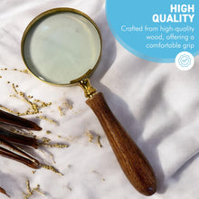 Load image into Gallery viewer, Elegant Regency Style Wooden Handle Magnifying Glass for Reading, Handheld Magnifier